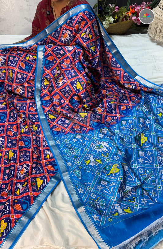 Premium Mangalagiri Pattu with Small Border - Royal Blue