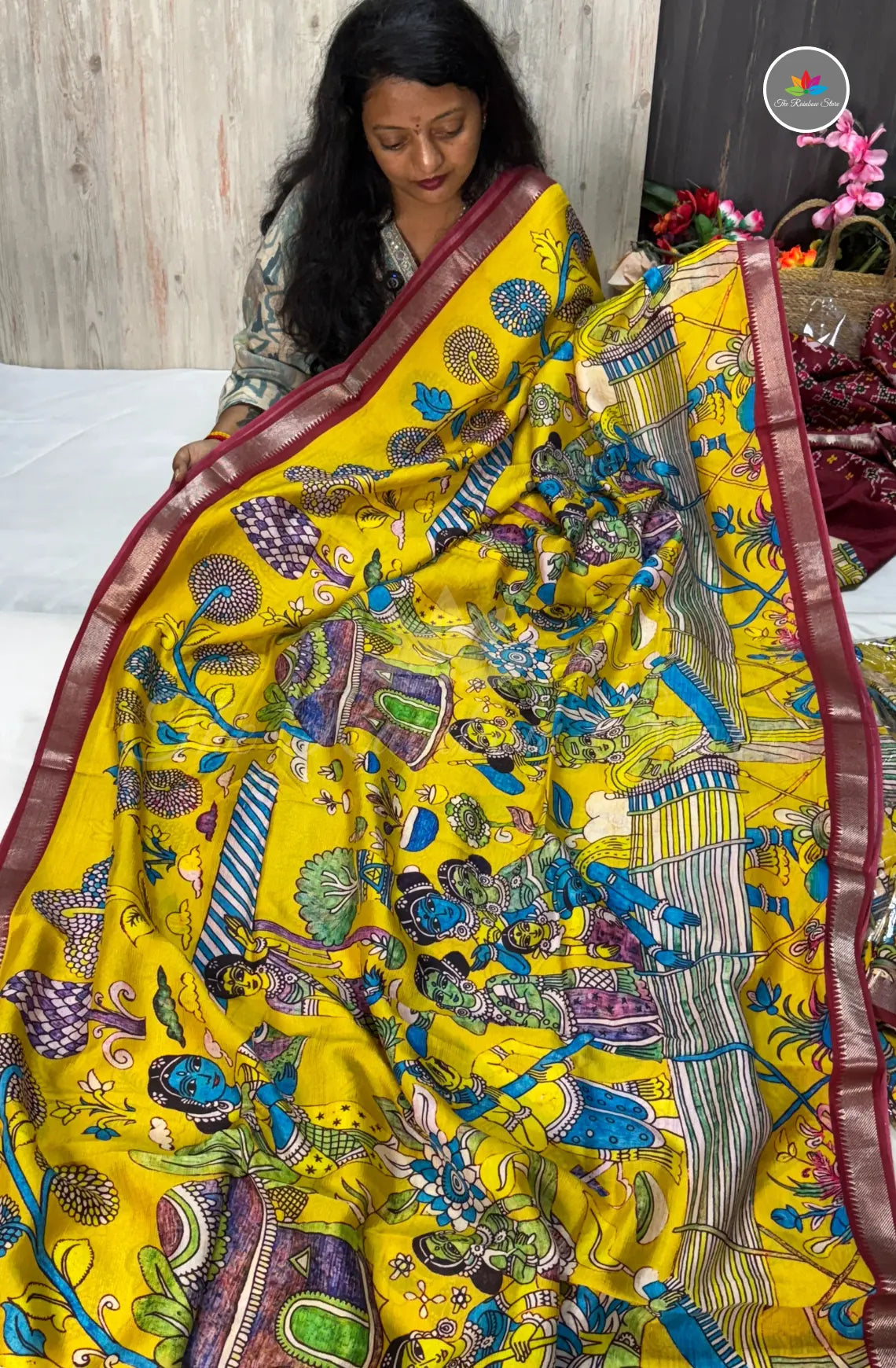Mangalagiri Pattu Saree – Mustard Yellow