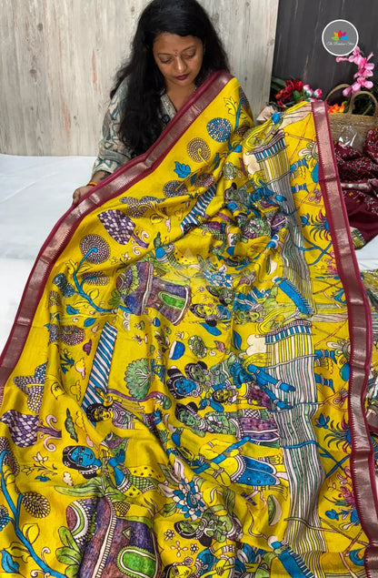 Mangalagiri Pattu Saree – Mustard Yellow