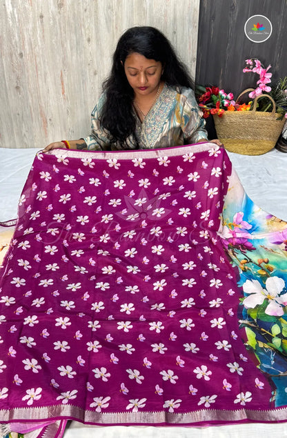 Mangalagiri Pattu Saree – Off White