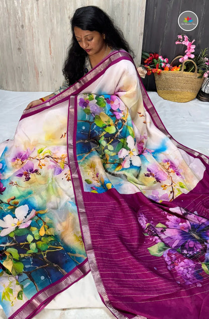 Mangalagiri Pattu Saree – Off White