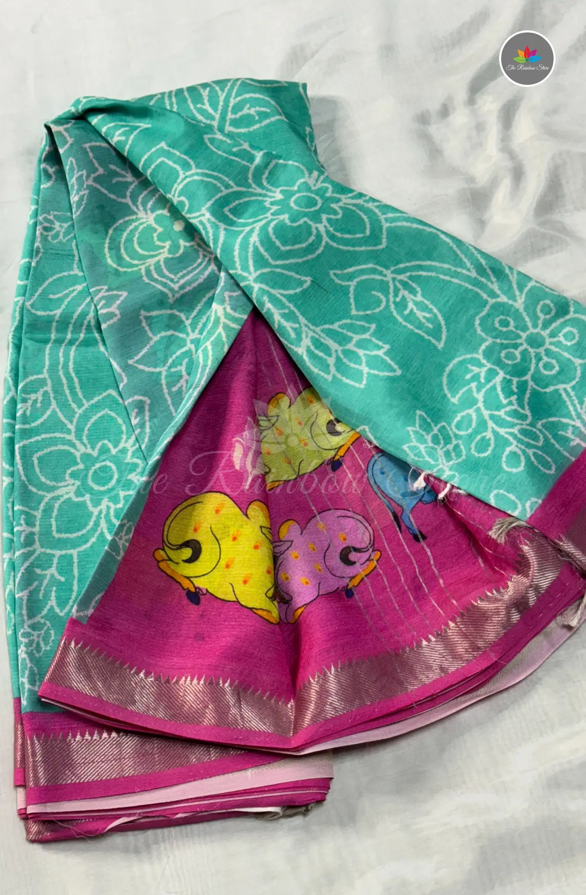 Mangalagiri Pattu Saree – Sea Green