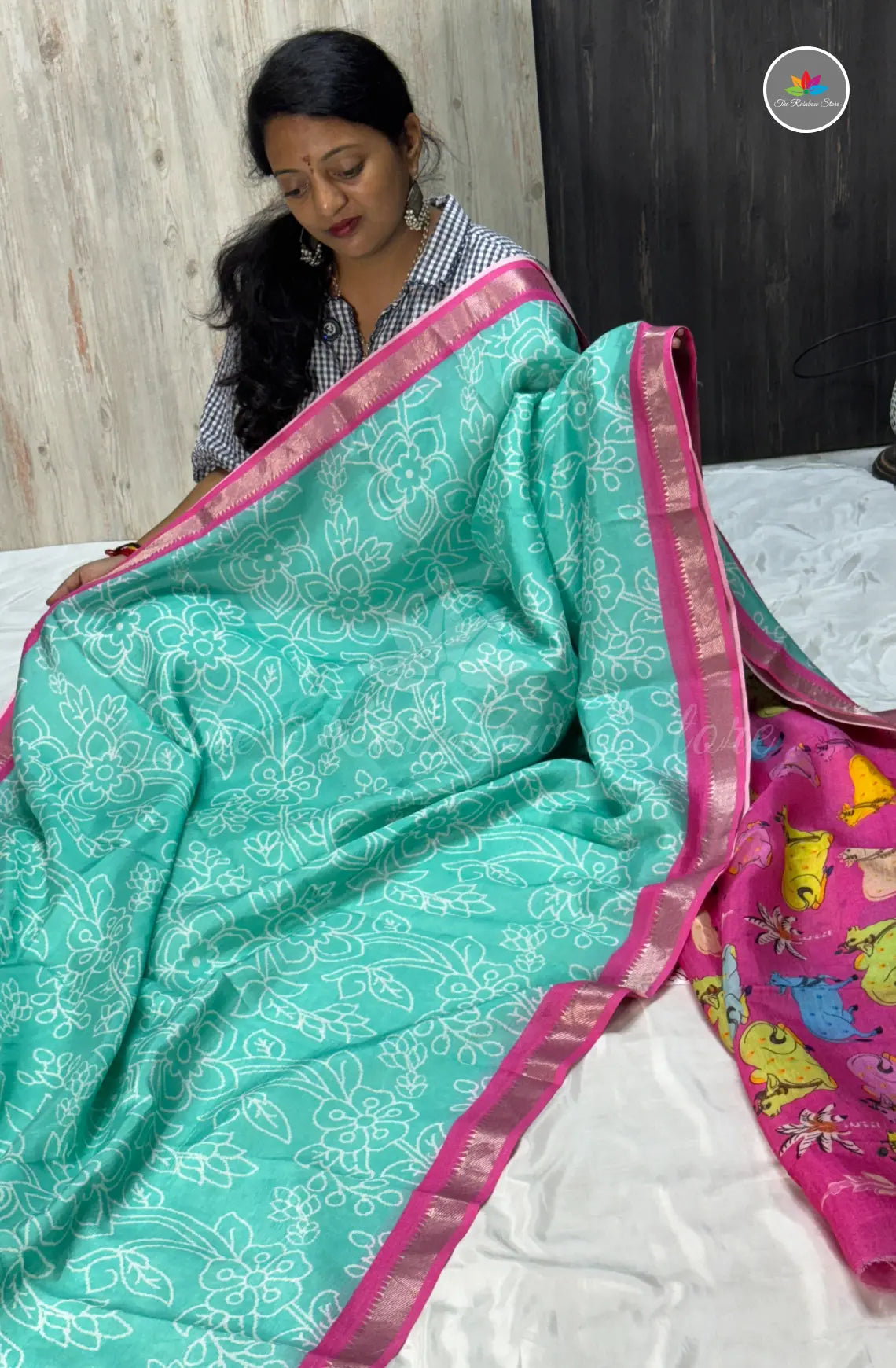 Mangalagiri Pattu Saree – Sea Green