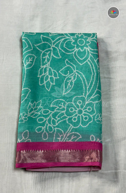 Mangalagiri Pattu Saree – Sea Green