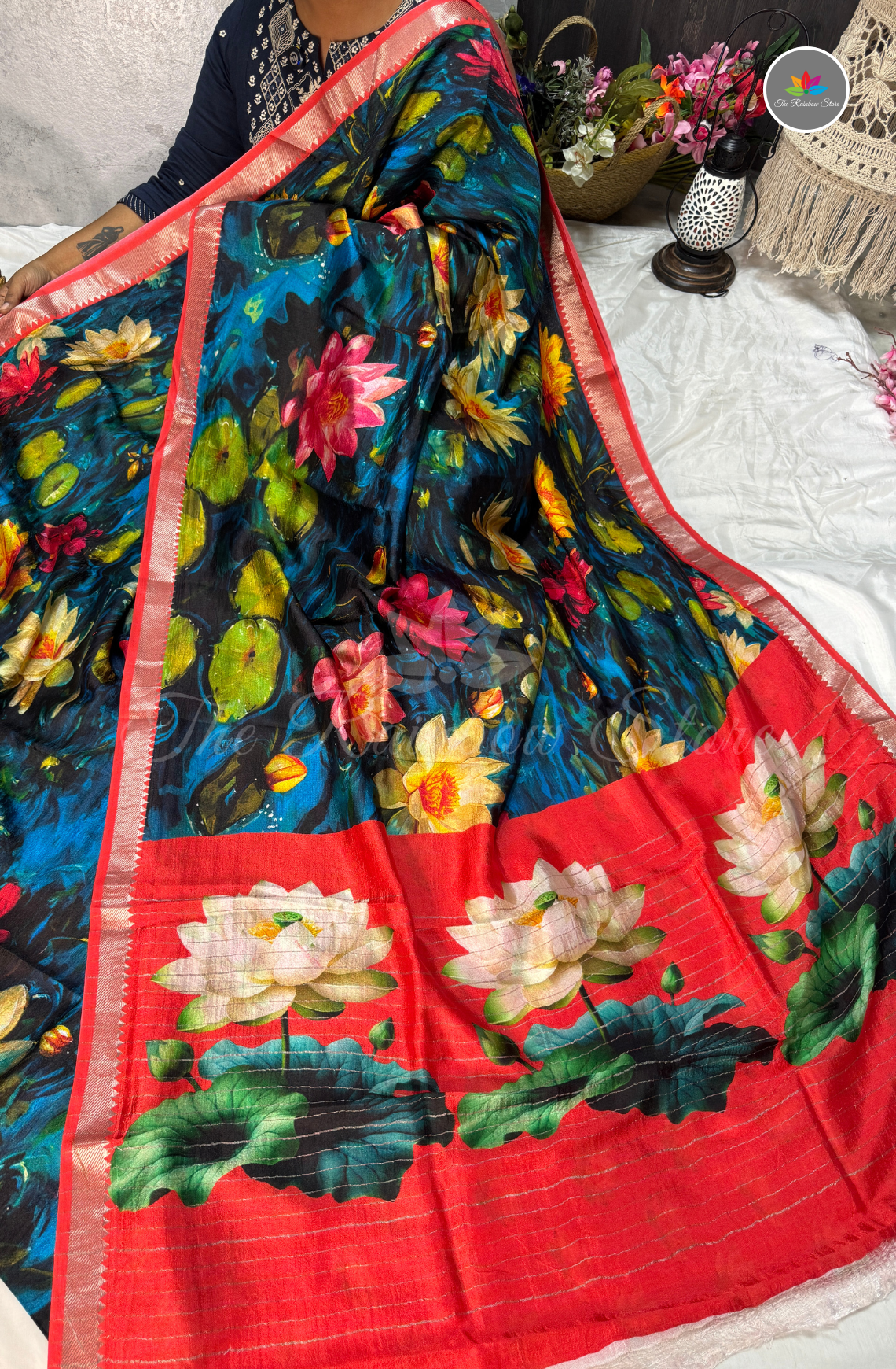 Premium Mangalagiri Pattu with Small Border - Blue