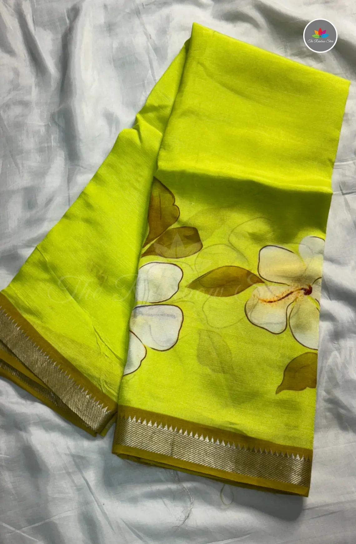Premium Mangalagiri Pattu With Small Border - Green