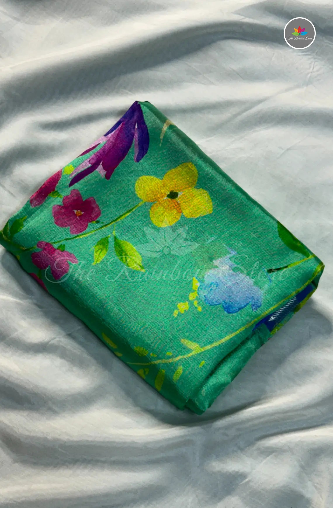 Premium Mangalagiri Pattu with Small Border - Rexona Green