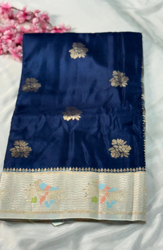 Premium Mango Pattu Saree - Blue