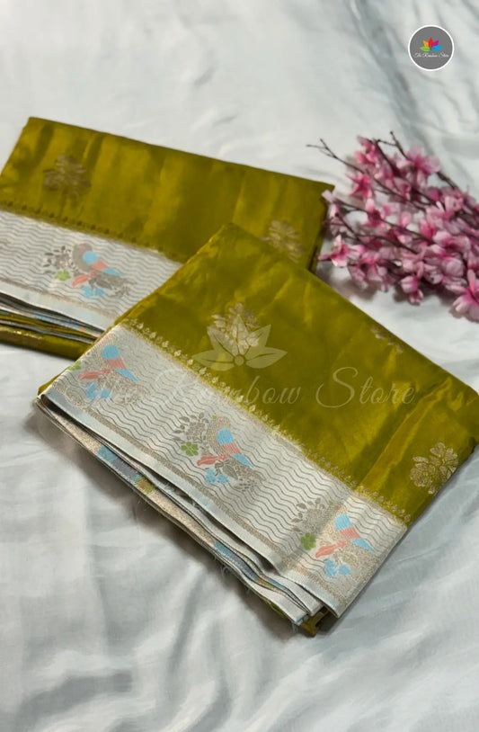 Premium Mango Pattu Saree - Green