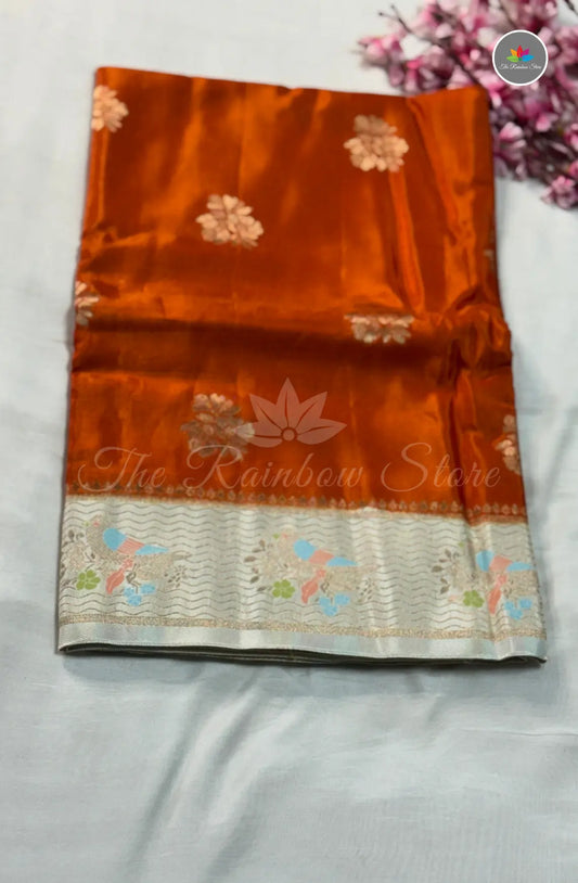 Premium Mango Pattu Saree - Orange