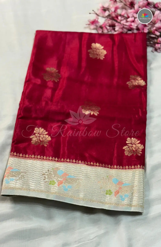 Premium Mango Pattu Saree - Red