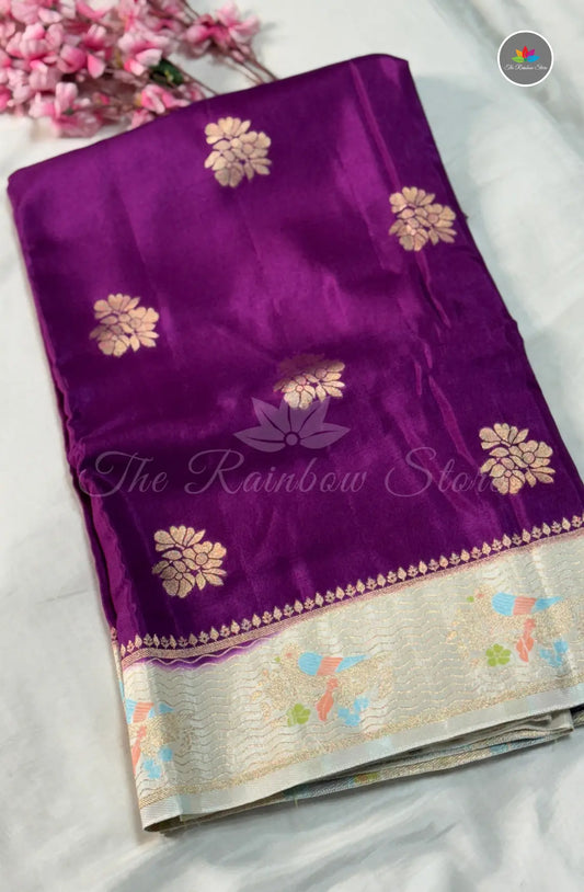 Premium Mango Pattu Saree - Violet