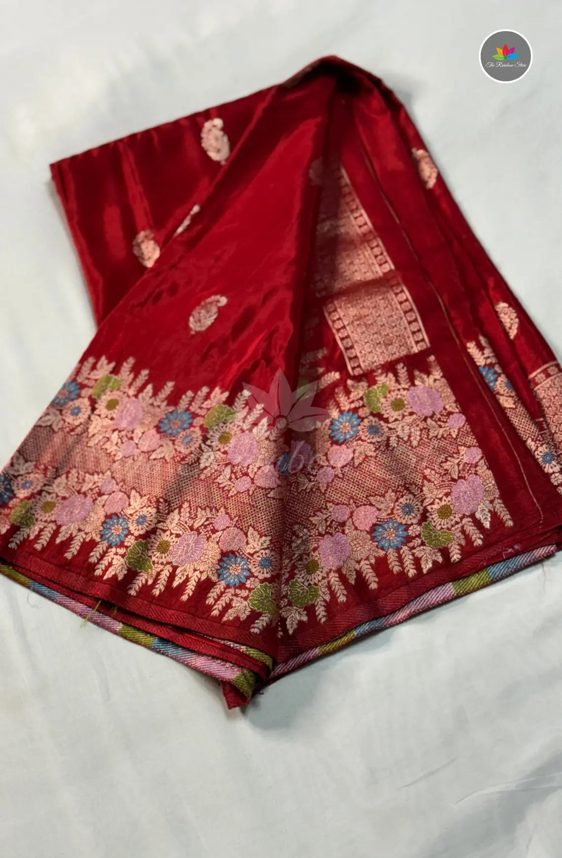Premium Mango Pattu Saree - Deep Red