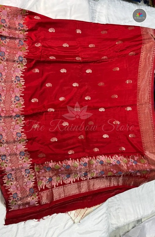 Premium Mango Pattu Saree - Deep Red