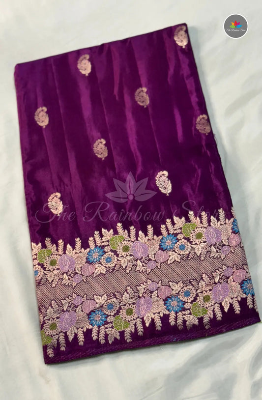 Premium Mango Pattu Saree - Deep Wine
