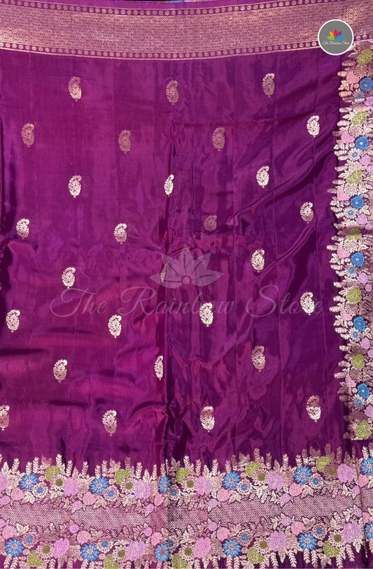 Premium Mango Pattu Saree - Deep Wine