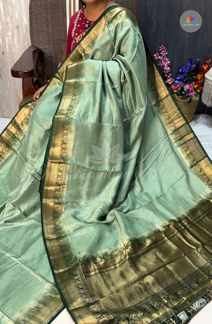 Crepe Silk  Saree - Mint Green