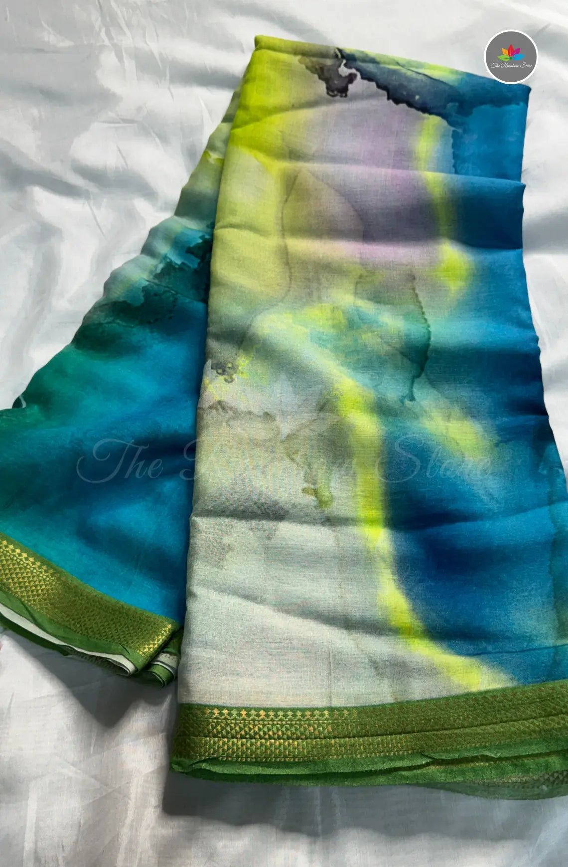 Mulbar Soft Silk Saree with Digital  Prints - Blue