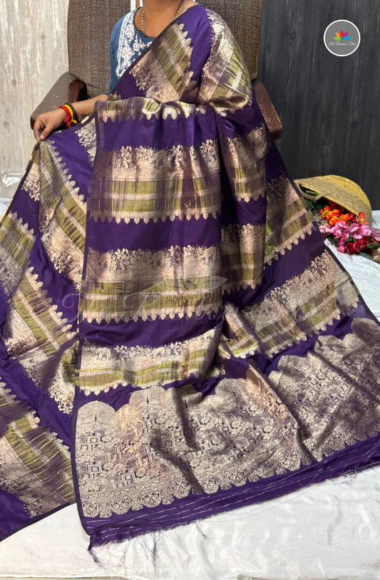 Mushru Silk Saree - Royal Purle