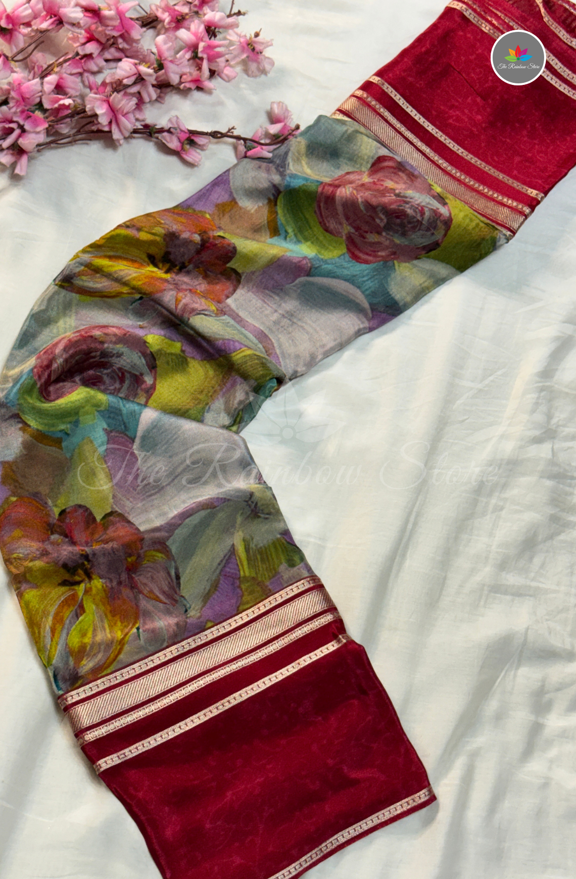 Mysore Crepe Saree - Rani Pink