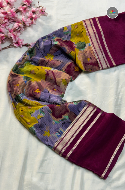 Mysore Crepe Saree - Wine Purple