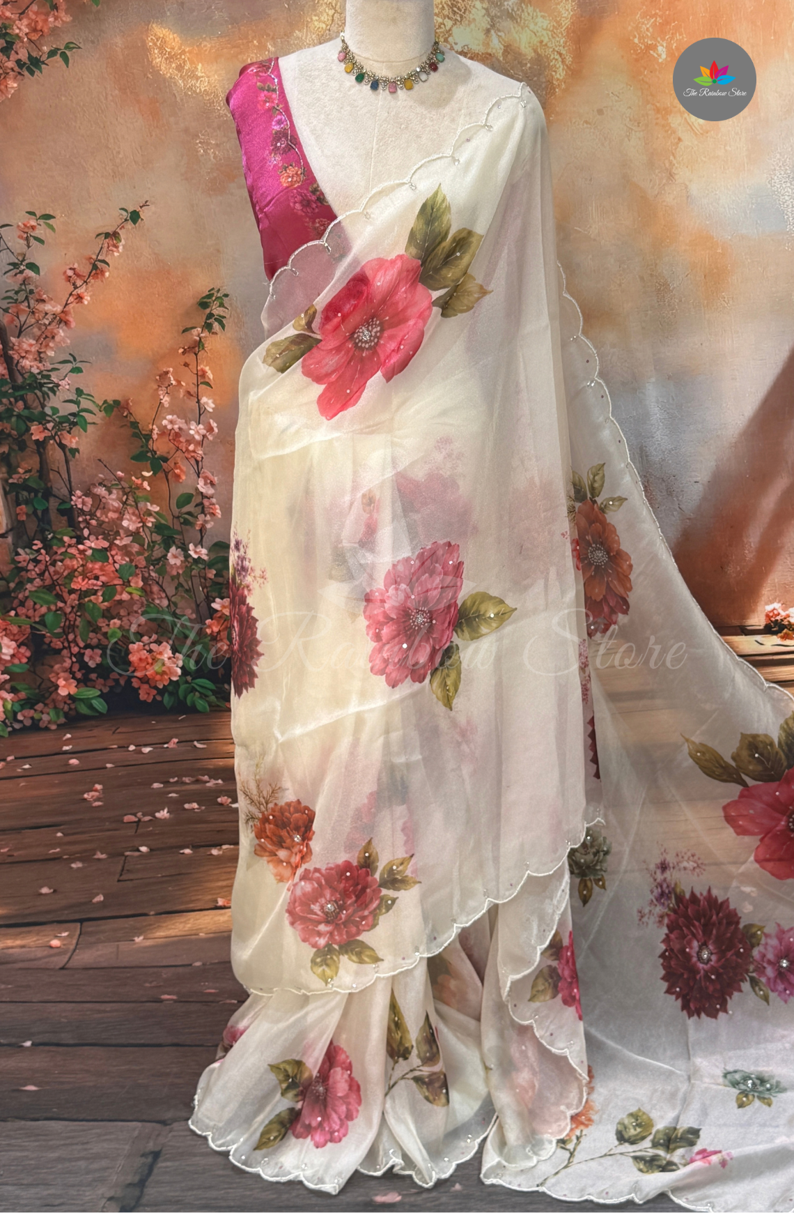 Organza Tissue Saree - Off White