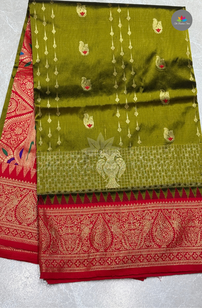 Semi Narayana Pattu - Olive Green