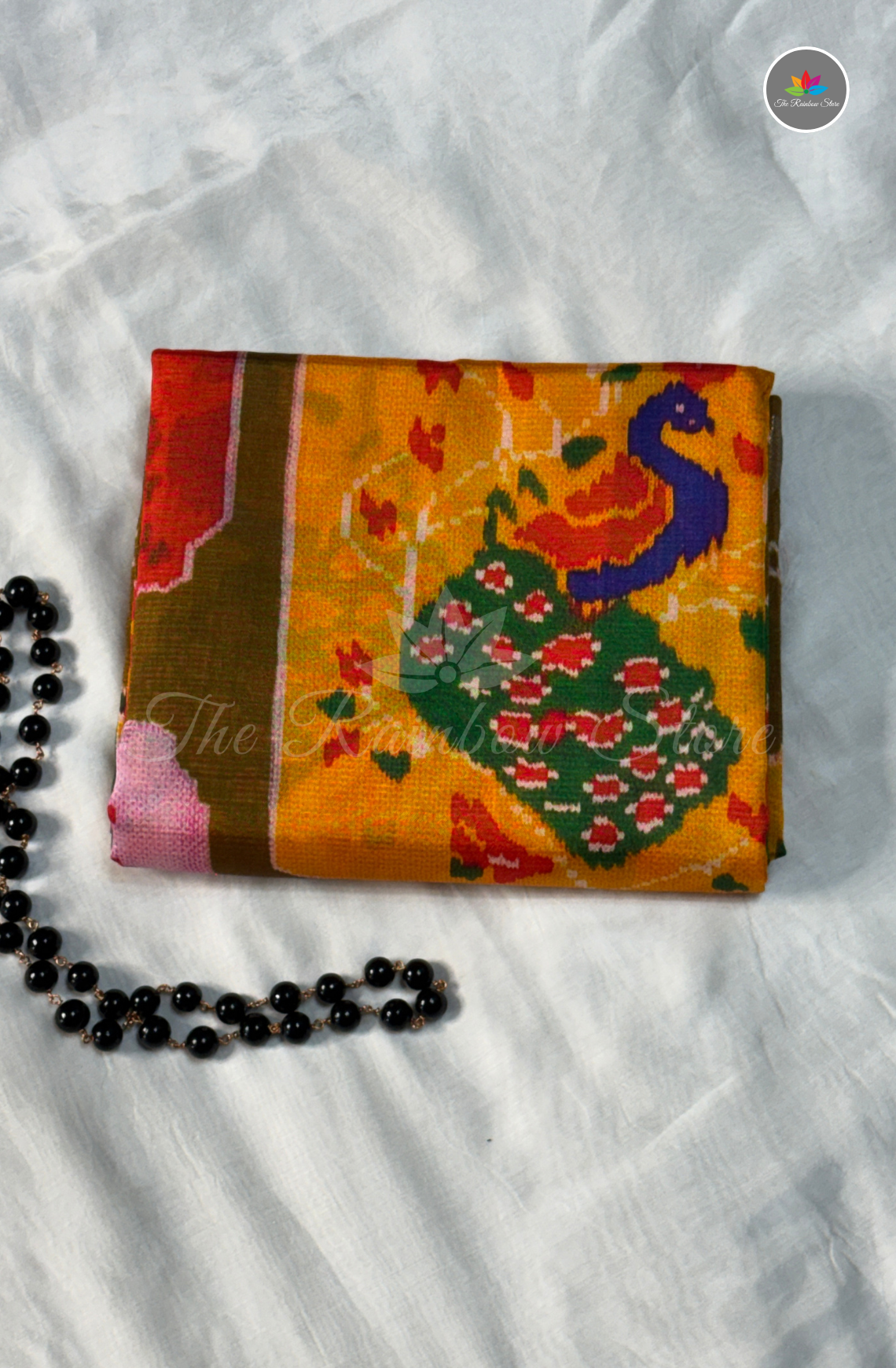 Mangalagiri Pattu Saree - Olive Green with Mustard Yellow