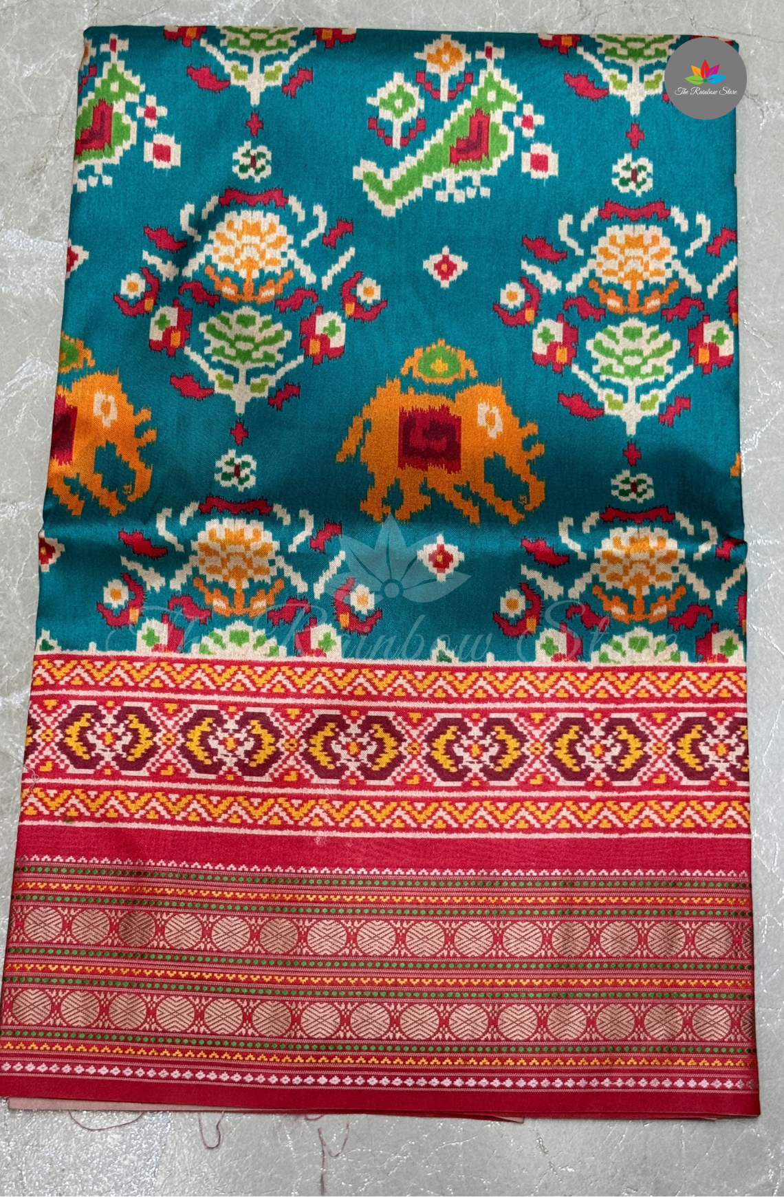 Semi Patola Silk - Peacock Blue