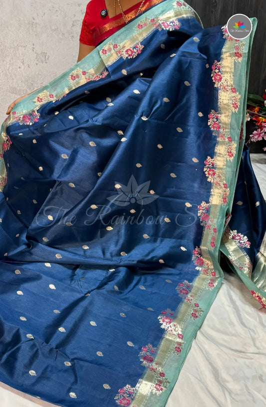 Premium Handloom Paper Silk - Blue