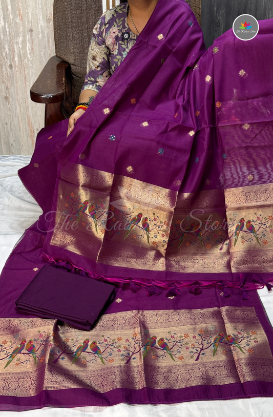 Premium Jamdani Salwar Material Set – Purple (Unstitched)