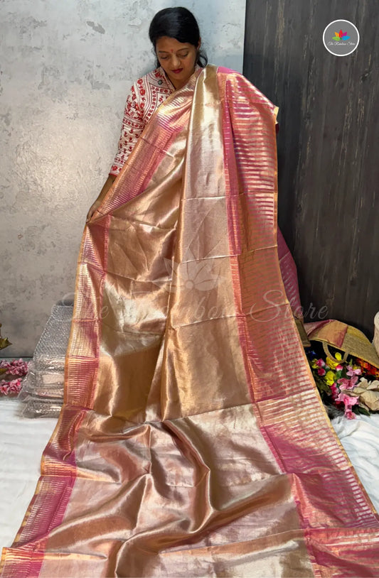Premium Kanchi Tissue Pattu Saree - Pink