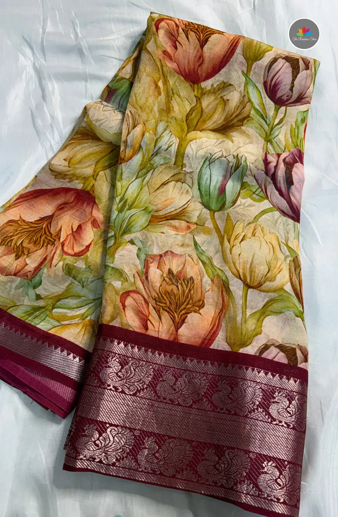 Premium Mangalagiri Pattu With Big Border - Mustard Yellow