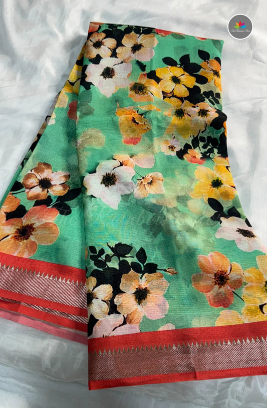 Premium Mangalagiri Pattu With Small Border - Rexona