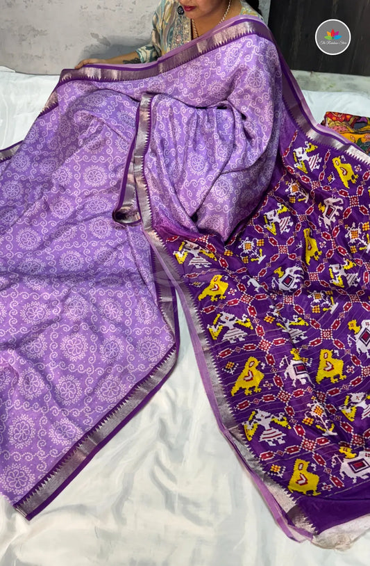 Premium Mangalagiri Pattu With Small Border - Violet