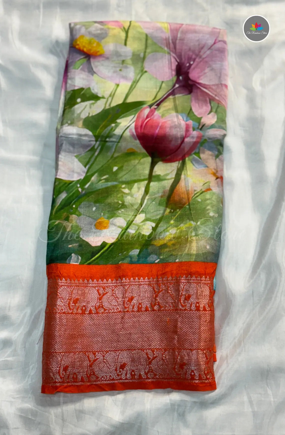 Premium Mangalagiri Pattu with Big Border - Aqua Blue