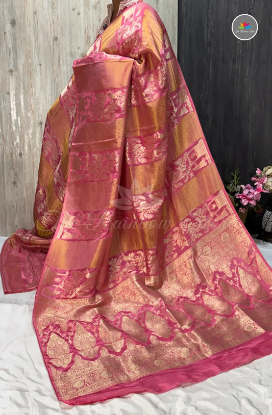 Premium Tissue Saree – Pink