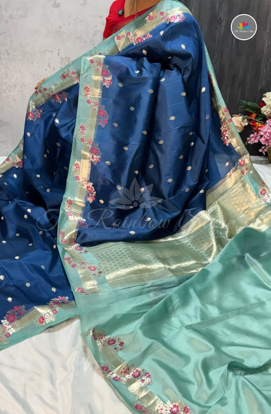 Premium Handloom Paper Silk - Blue