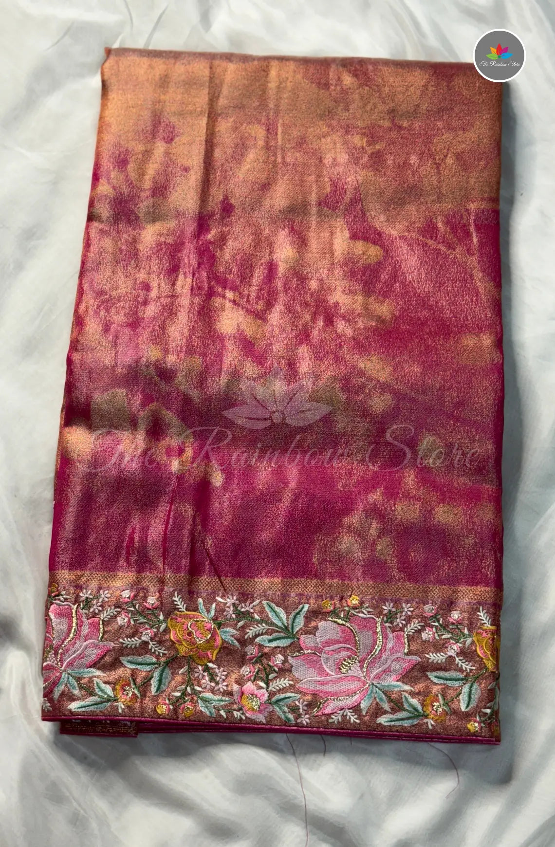 Premium Kanchi Pattu Saree with Embroidery - Rani Pink
