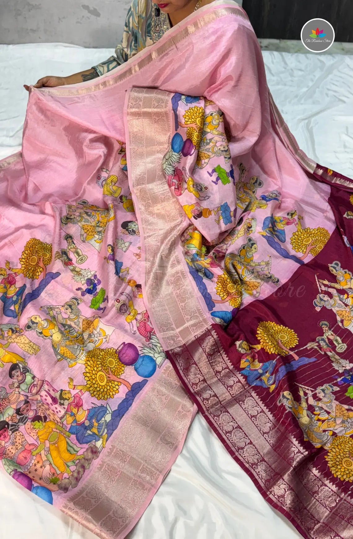 Premium Mangalagiri Pattu With Big Border - Pink