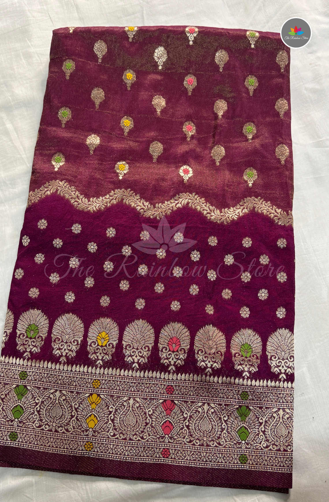 Mushru Silk Saree - Wine Purple