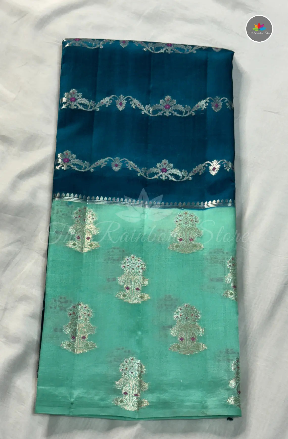 Premium Puna Silk Saree - Blue