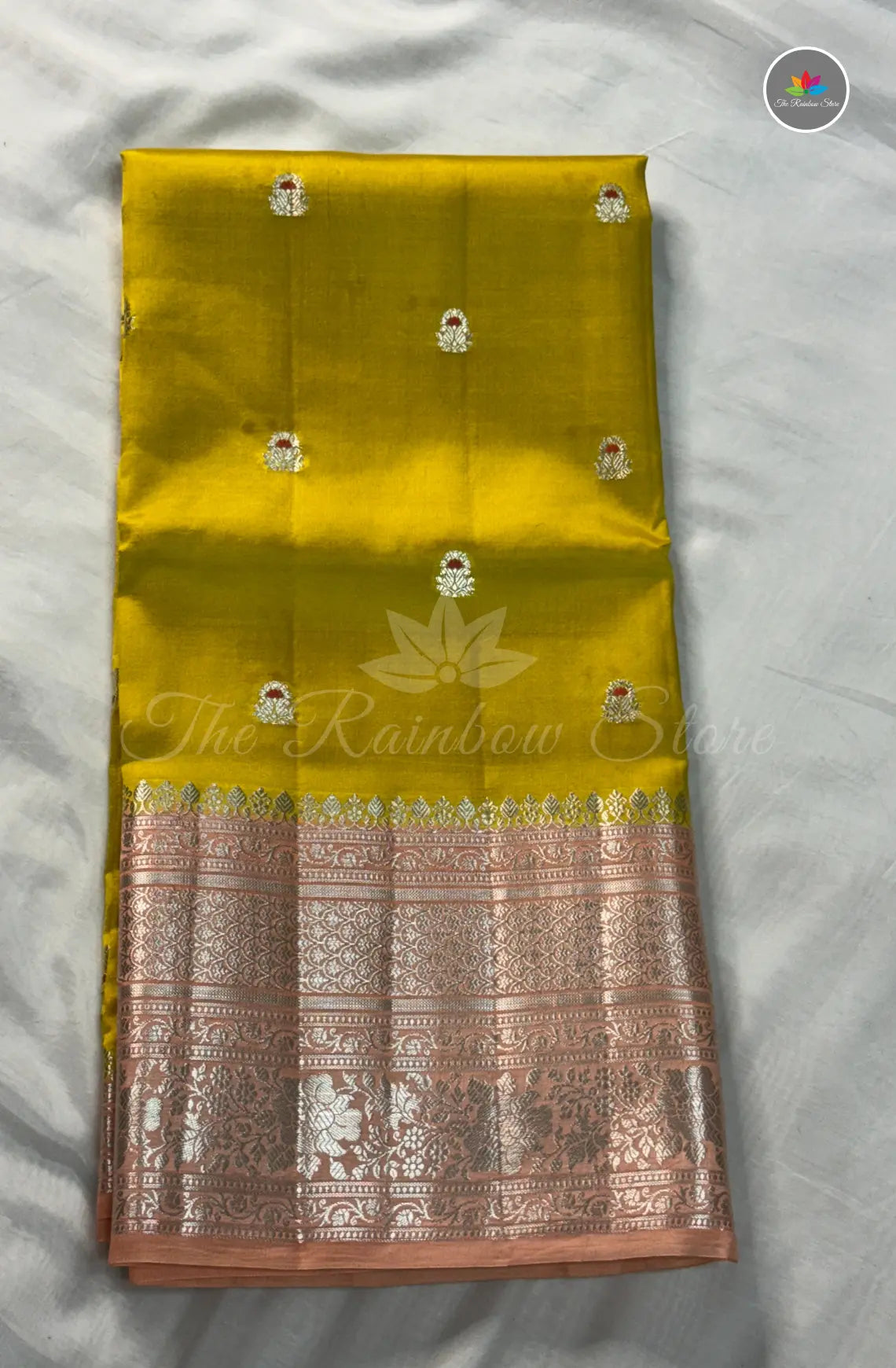Premium Puna Silk Saree - Golden Yellow