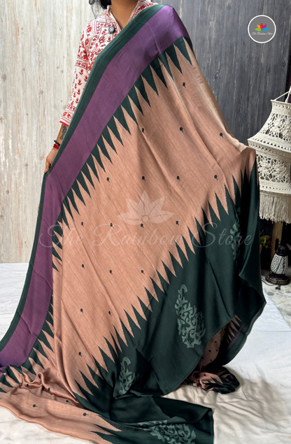 Pure Crepe Saree - Beige