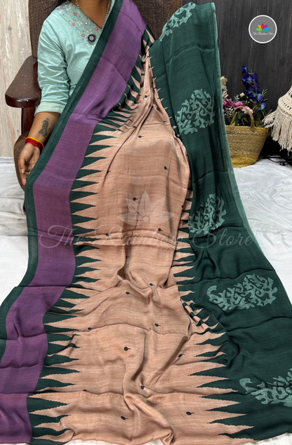 Pure Crepe Saree - Beige