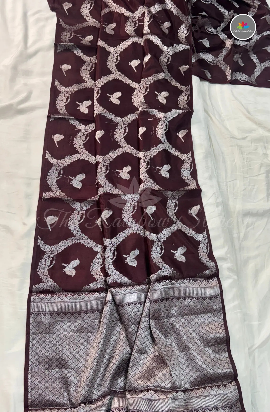 Pure Handloom Mango Silk Saree - Dark Maroon