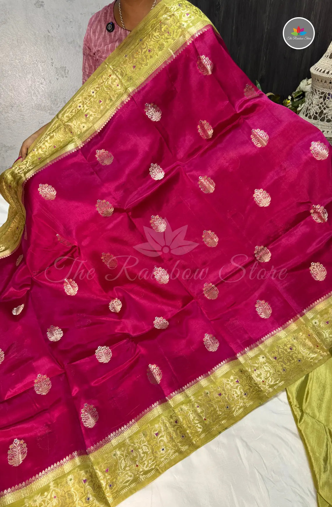 Premium Handloom Paper Silk - Dark Pink