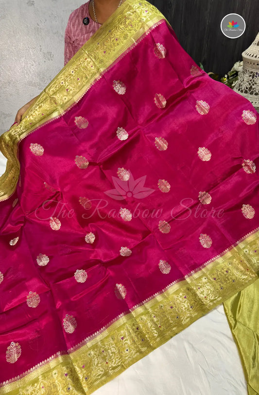 Premium Handloom Paper Silk - Dark Pink