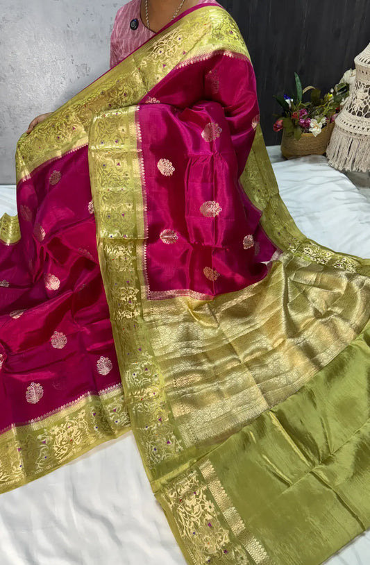 Premium Handloom Paper Silk - Dark Pink