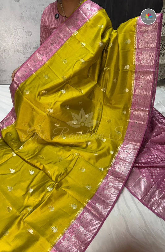 Premium Handloom Paper Silk - Mustard